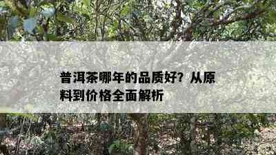 普洱茶哪年的品质好？从原料到价格全面解析