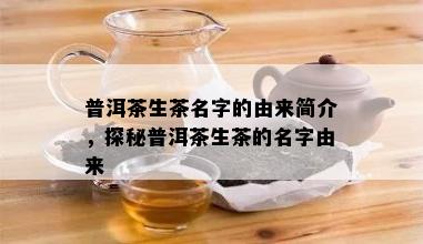 普洱茶生茶名字的由来简介，探秘普洱茶生茶的名字由来