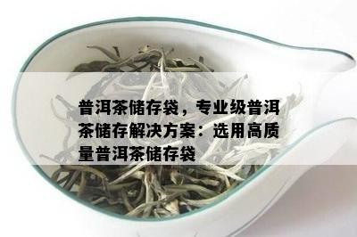 普洱茶储存袋，专业级普洱茶储存解决方案：选用高质量普洱茶储存袋