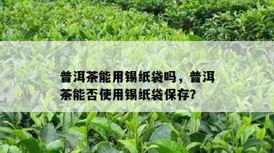 普洱茶能用锡纸袋吗，普洱茶能否使用锡纸袋保存？