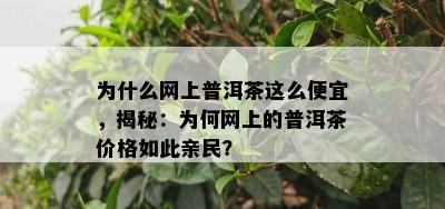 为什么网上普洱茶这么便宜，揭秘：为何网上的普洱茶价格如此亲民？