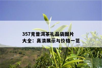 357克普洱茶礼品袋图片大全：高清展示与价格一览