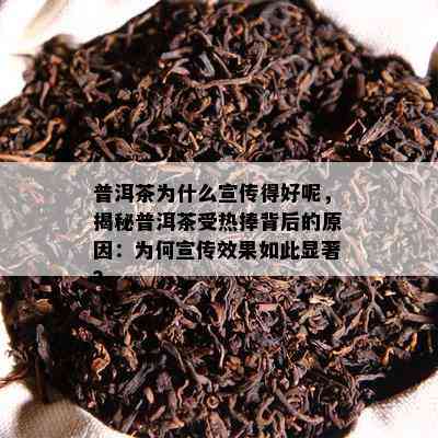 普洱茶为什么宣传得好呢，揭秘普洱茶受热捧背后的原因：为何宣传效果如此显著？