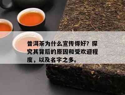 普洱茶为什么宣传得好？探究其背后的原因和受欢迎程度，以及名字之多。