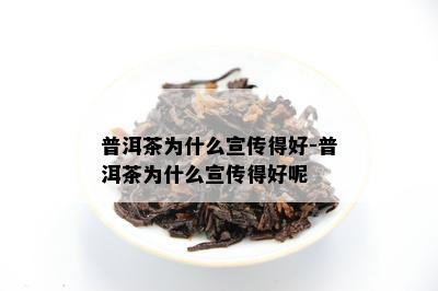 普洱茶为什么宣传得好-普洱茶为什么宣传得好呢