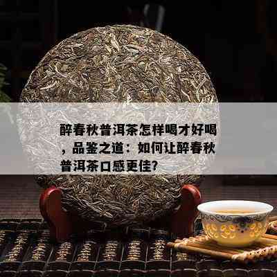 醉春秋普洱茶怎样喝才好喝，品鉴之道：如何让醉春秋普洱茶口感更佳？