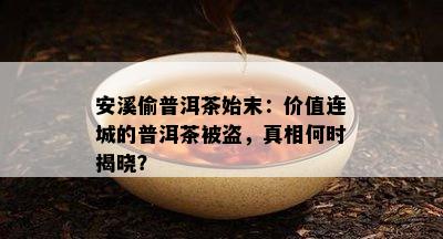 安溪偷普洱茶始末：价值连城的普洱茶被盗，真相何时揭晓？