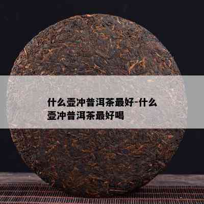 什么壶冲普洱茶更好-什么壶冲普洱茶更好喝