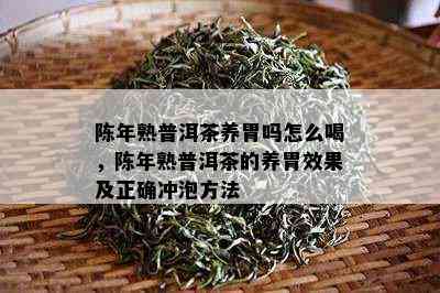 陈年熟普洱茶养胃吗怎么喝，陈年熟普洱茶的养胃效果及正确冲泡方法