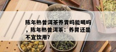 陈年熟普洱茶养胃吗能喝吗，陈年熟普洱茶：养胃还是不宜饮用？