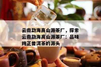 云南勐海高山源茶厂，探索云南勐海高山源茶厂：品味纯正普洱茶的源头