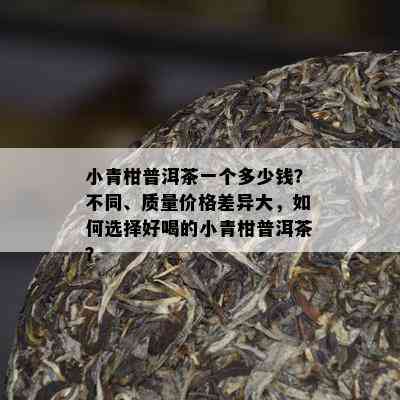 小青柑普洱茶一个多少钱？不同、质量价格差异大，如何选择好喝的小青柑普洱茶？