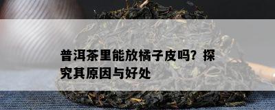 普洱茶里能放橘子皮吗？探究其原因与好处