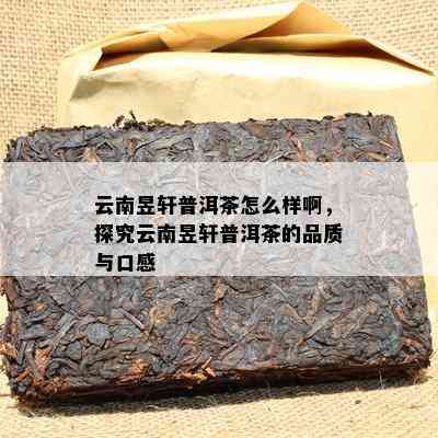 云南昱轩普洱茶怎么样啊，探究云南昱轩普洱茶的品质与口感