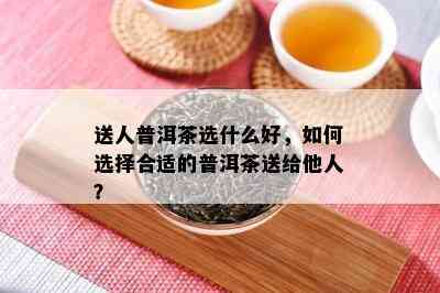 送人普洱茶选什么好，如何选择合适的普洱茶送给他人？