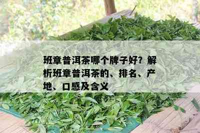 班章普洱茶哪个牌子好？解析班章普洱茶的、排名、产地、口感及含义