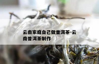 云南家庭自己做普洱茶-云南普洱茶制作