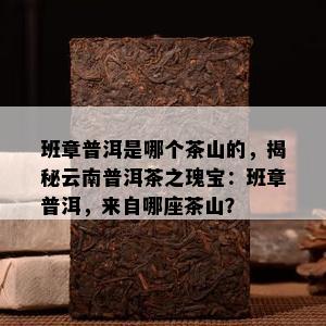 班章普洱是哪个茶山的，揭秘云南普洱茶之瑰宝：班章普洱，来自哪座茶山？