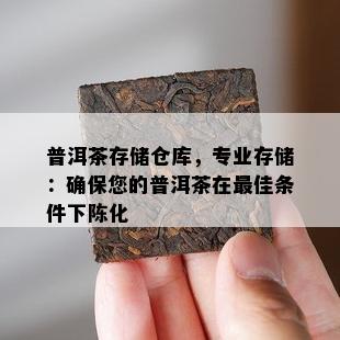 普洱茶存储仓库，专业存储：确保您的普洱茶在更佳条件下陈化