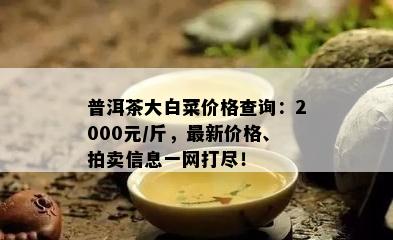 普洱茶大白菜价格查询：2000元/斤，最新价格、拍卖信息一网打尽！