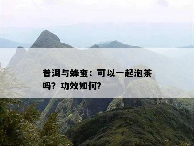 普洱与蜂蜜：可以一起泡茶吗？功效如何？