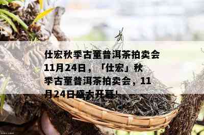 仕宏秋季古董普洱茶拍卖会11月24日，「仕宏」秋季古董普洱茶拍卖会，11月24日盛大开幕！