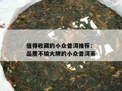 值得收藏的小众普洱推荐：品质不输大牌的小众普洱茶