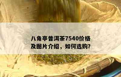 八角亭普洱茶7540价格及图片介绍，如何选购？