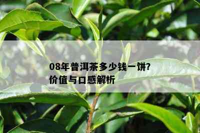 08年普洱茶多少钱一饼？价值与口感解析