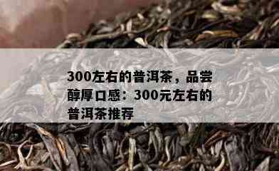 300左右的普洱茶，品尝醇厚口感：300元左右的普洱茶推荐