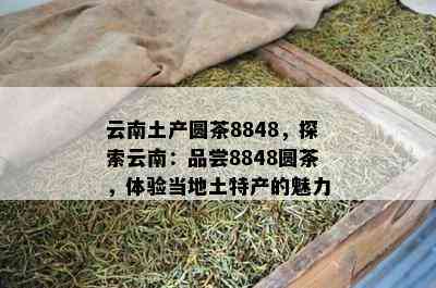 云南土产圆茶8848，探索云南：品尝8848圆茶，体验当地土特产的魅力