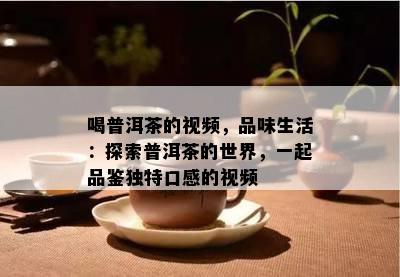 喝普洱茶的视频，品味生活：探索普洱茶的世界，一起品鉴独特口感的视频