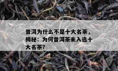 普洱为什么不是十大名茶，揭秘：为何普洱茶未入选十大名茶？