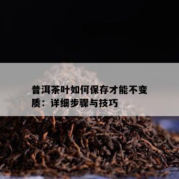 普洱茶叶如何保存才能不变质：详细步骤与技巧