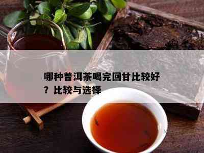 哪种普洱茶喝完回甘比较好？比较与选择