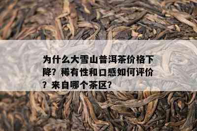 为什么大雪山普洱茶价格下降？稀有性和口感如何评价？来自哪个茶区？