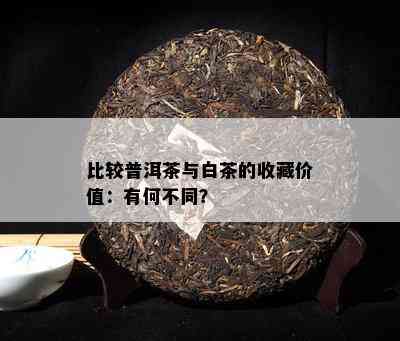 比较普洱茶与白茶的收藏价值：有何不同？