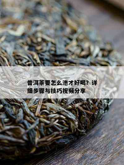 普洱茶要怎么泡才好喝？详细步骤与技巧视频分享