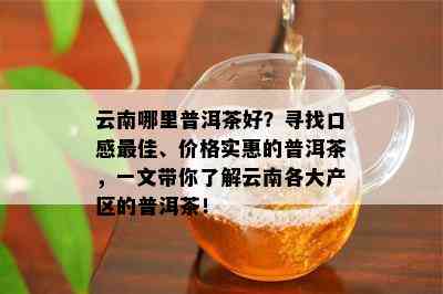 云南哪里普洱茶好？寻找口感更佳、价格实惠的普洱茶，一文带你了解云南各大产区的普洱茶！