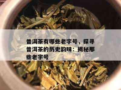 普洱茶有哪些老字号，探寻普洱茶的历史韵味：揭秘那些老字号