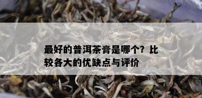 更好的普洱茶膏是哪个？比较各大的优缺点与评价