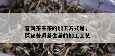 普洱茶生茶的加工方式是，探秘普洱茶生茶的加工工艺