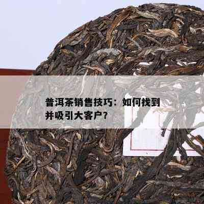 普洱茶销售技巧：如何找到并吸引大客户？