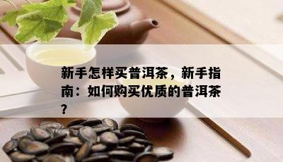 新手怎样买普洱茶，新手指南：如何购买优质的普洱茶？