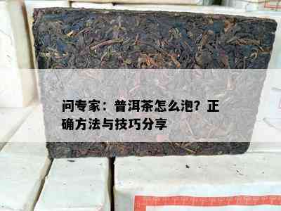 问专家：普洱茶怎么泡？正确方法与技巧分享