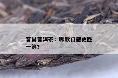 普昌普洱茶：哪款口感更胜一筹？