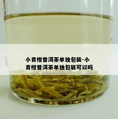 小青柑普洱茶单独包装-小青柑普洱茶单独包装可以吗