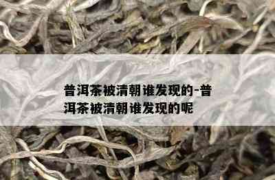 普洱茶被清朝谁发现的-普洱茶被清朝谁发现的呢