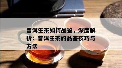 普洱生茶如何品鉴，深度解析：普洱生茶的品鉴技巧与方法