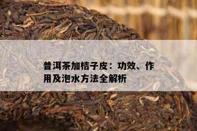 普洱茶加桔子皮：功效、作用及泡水方法全解析